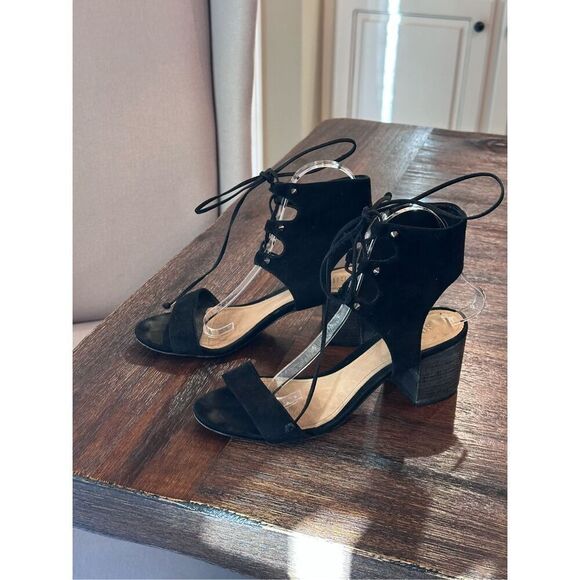 SCHUTZ Suede Darby Lace-Up Heeled Sandals - Picture 2 of 8